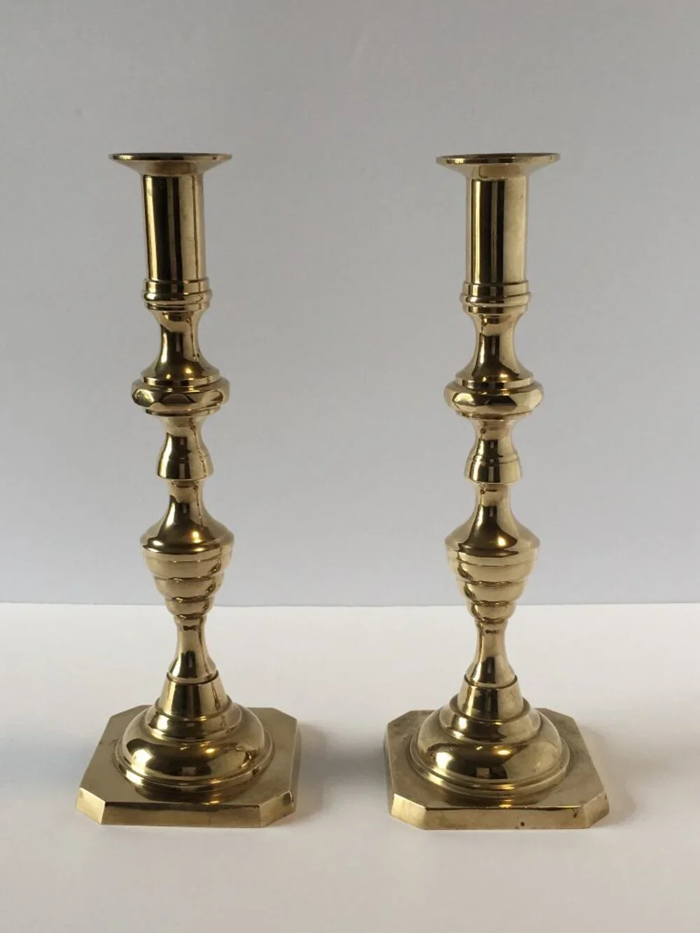 Vintage Brass Candlesticks Tapered Candle Holders a Pair Modern Cottagecore